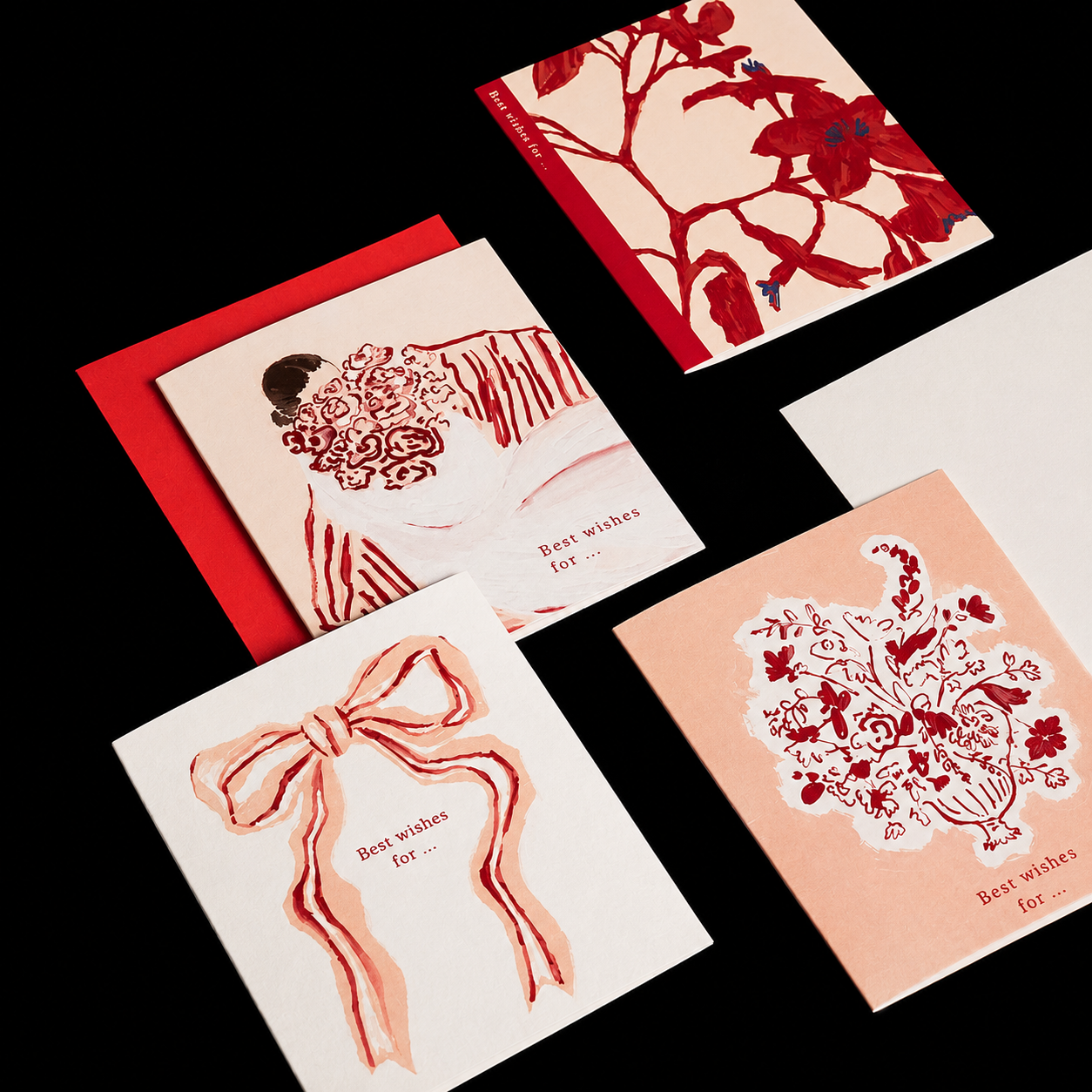Elegant Folded Illustration Greeting Card