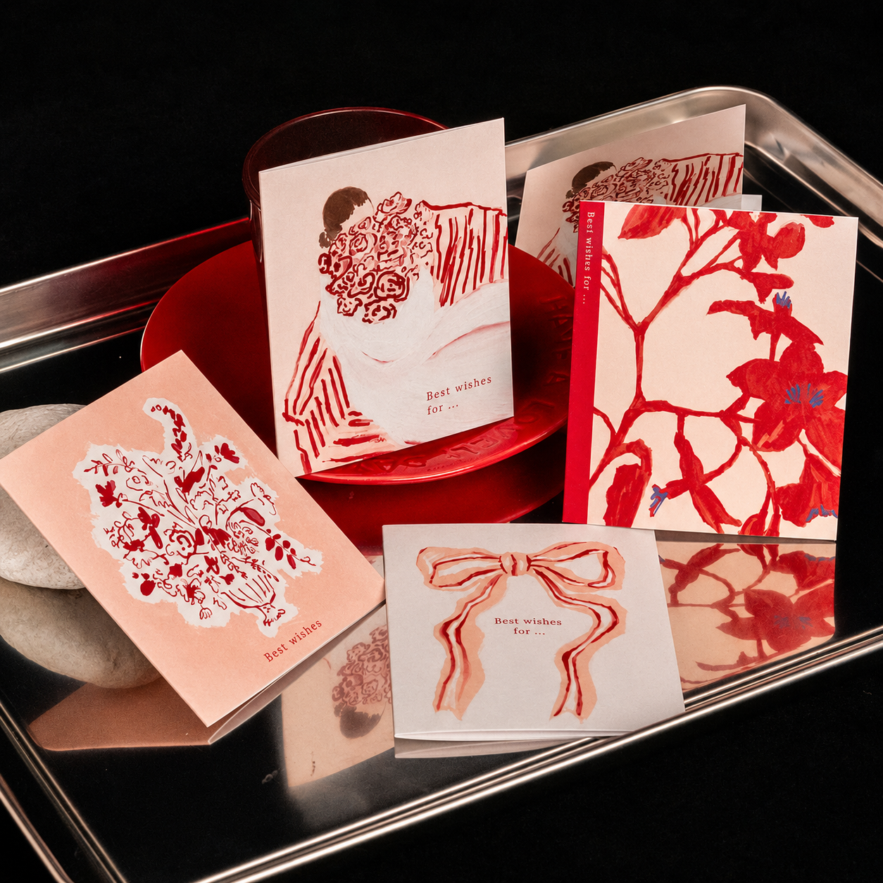 Elegant Folded Illustration Greeting Card